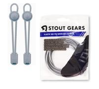 Stout Gears Reflective No Tie Shoelaces Lock System - Elastic Shoelaces for Sneakers (1 Pair) (012 - Gray)