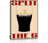 Stout Wall Art Split the G Canvas Wall Decor, 16" Wx24 H | Irish Bar Poster, Vintage Paintings Prints, Kitchen Bar Man Cave, Framed