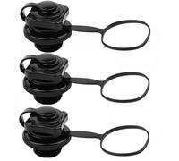 STOUUMOW 3 Pcs Inflatable Boat Air Valve,Heavy Duty Air Valve Plugs Spiral Air Plugs Quick Inflate & Deflate Screw Nozzle Cap Anti-leakage for Inflatable Boats, Rubber Dinghies, Rafts, Airbeds Black