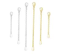STOUUMOW Necklace Extender Chain Set 6 PCS - Gold & Silver Chain Extenders with Lobster Clasps (2"/3"/4") - Adjustable Jewelry Extensions for Chokers, Bracelets & Anklets - Premium Metal Extender Kit