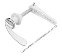 STOUUMOW Universal Chrome Silver Toilet Flush Handle Kit - Victorian Style Alloy Cistern Lever, Rust Resistant Replacement for WC Tank Side Mount