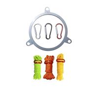 Stove Chimney Pipe Accessories - Portable Windproof Stainless Steel Ring, Rain Cover With Carabiner Hooks | Outdoor Mountain Camping Lawn Park Patio Yard Tire RV Fire Protection Durable Equipment