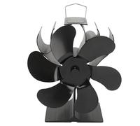 Stove Fan Efficient 6 Vane/Wing Heat Powered Fast Warm Circulation for Log Burner Home Aluminum ABS Material