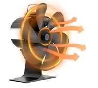 Stove Fan, Log Burner Fan, Heat Powered Stove Fan, Silent Wood Burner Fan for Wood/Fireplace/Log Burners (6 Blades)