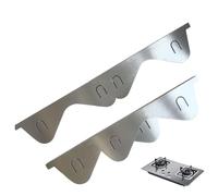 Stove Guard, Stainless Steel Space Slot Cover, Retractable Oven Edge Guard Set of 2, Protects Kitchen Countertops, Stovetops, Sink Slots, Prevents Crumbs, Spills, and Grease from Falling
