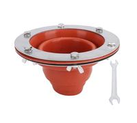 Stove Jack Kit, Silicone Stove Jack Fitting Pipe High Temp Flexible Roof Jack Vent Boot 280°C Chimney Anti Scald Device Compatible with Triple Wall Pipe Sections for Tent, Burner (Orange)