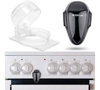 Stove Knob Covers with Oven Door Child Safety Lock, 7 pcs, for Knobs with max. Ø 1.9", 1.57" Height, 2.4" Knob Distance center-center, Childproof Oven Door and Stove Knob Lock Set, Oven Baby Guard