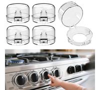 Stove knob Safety Covers for Child Upgraded Unlock Universal Size with Adult Two-Finger, Dual-Key Press Gas Stove Knob Locks Water Resistant Oil Resistant and High Temperature Resistant（5 Pack）
