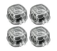 Stove Knob Safety Covers - Heat Resistant Child Proof Protectors for Kitchen Control Knobs with Secure Lock Design | Clear Shield Set for Oven Appliance Safety Home Use 4 Pieces