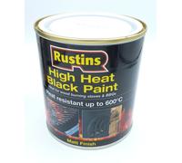 Stove Paint High Heat Temperature Log Burner BBQ Black Fire Flue Rustins 600°C