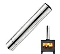 Stove Pipe Diameter, 2.36" Stainlesss Steel Straight Stove Flue Pipe Heat-Resistant Portable Chimney Pipe for Furnace, Winter Heater, Camping Stove
