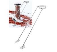 Stove Pipe Extended Roof Bracket Kit, Solid Steel Chimney Pipes Support Poles and Clamp, Provides Stability Against Snow and Wind(140mm(5.5"))