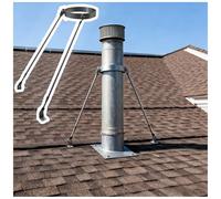 Stove Pipe Extended Roof Bracket Kit, Solid Steel Chimney Pipes Support Poles and Clamp, Provides Stability Against Snow and Wind(190mm Dia)