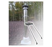 Stove Pipe Support Bracket, 3" to 10" Roof/Wall Mount, Solid Steel Construction for Maximum Wind Stability, Complete Kit for Loft & Log Cabin Wood Stoves(5 3/4 inch(146mm) Dia)