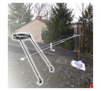 Stove Pipe Support Bracket, Fits 3 1/8" to 10" Diameter Tubes, Universal Roof Chimney Brace Holder in Solid Steel, Complete Mounting Kit for Wind Resistance(7 inch(178mm) Dia)