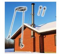 Stove Pipe Support Bracket for Stability, Extended Roof Bracket Kit for Chimney, 3-10 Inch