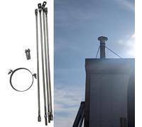 Stove Pipe Support Bracket Kit - Solid Steel Construction for Secure Chimney and Ventilation Tube Installation