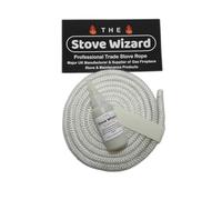 Stove Rope Heat Resistant Door Seal White Log Wood Burner Free 100MM End Tape[50ml Premium Rope Fix,8mm,1 Metre]