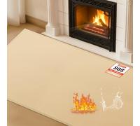 stove Rugs for fireplace, Fireproof 150 x 81 x 0.1 cm, Fireproof Fireplace Mat, Stove Carpet, Indoor Outdoor Protect Floors, Rugs from Sparks, Ember, Khaki