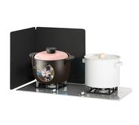 Stove Splatter Guard for Cooking Kitchen ， Foldable Carbon Steel Stove Splatter Guard Black 2 Pcs Multiple Sizes(50x50x50cm)