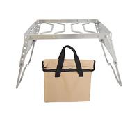 Stove Stand Rack Stainless Steel Foldable Portable Adjustable Pot Bracket for Camping Traveling Outdoor Cooking Silver 26cmx24cm