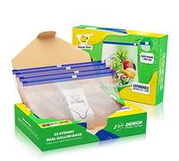 Stove Sun™ 35 Large Reusable Ziplock Bags | Expandable Bottom Stand and Fill Food Storage Bags | BPA Free, 1 Gallon (4.55L), W28.8 x L30.6+3cm bottom