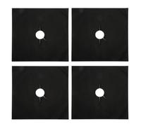 Stove Top Burner Cover 1-8 PCS Stove Protector Cover Gas Burner Foil Stovetop Mat Pad Clean Liner For Kitchen Cookware Reusable(Black 4PCS)