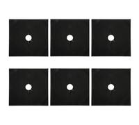 Stove Top Burner Cover 1-8 PCS Stove Protector Cover Gas Burner Foil Stovetop Mat Pad Clean Liner For Kitchen Cookware Reusable(Black 6PCS)