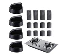 Stove Top Control Knobs - 4X Replacement Burner Dials, Thermostat Buttons | Easy-to-Install Cooker Knob Set for Kitchen Stove, Oven, Cooktop | Durable Heat-Resistant Knobs for Home, Restaurant Use