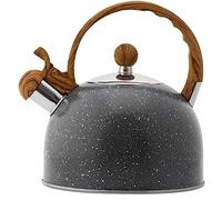 Stove Top Kettle 2.5L Stainless Steel Whistling Kettle Tea Stovetop Nonslip Bottom Teapot with Wood Grain Handle Stovetop Kettle Kitchen