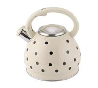 Stove Top Kettle Tea Kettle Vintage Tea Kettle Flame Design Teapot Stovetop Ceramic Teakettle Fire Coffee Pot Retro Kettle Water Teapot for Gas Hob (White 3.5L)