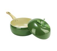 Stove Top Simmer Cookware - 21cm Fruit Style Cooking Pot, Saucepan Lid, Thick Base Nonstick Pan, Canning Kitchen Stockpot | Multipurpose Heavy Duty Boiling Pot for Stew Soup Pasta Vegetables