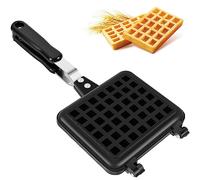 Stove Top Waffle Iron Stove Top Waffle Maker with Long Handle Nonstick Waffle Skillet Portable Waffle Baking Pan 5.5inch Cast Aluminum Waffle Pan for Family Breakfast Baking