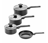 Stoven Noir 4 Piece Saucepan Set with 24cm Frying Pan