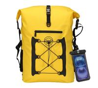 STOVER 5/10/25/30/40/55L Waterproof Dry Backpack & Phone Case- XL Floating Dry Bag for Kayaking, Travel, Hiking, Fishing, Camping, Motorcycles & Beach, Heavy-Duty Roll Top Men/Women (Yellow)