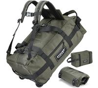 STOVER Carry on Rolling Backpack for Men Women, Heavy Duty Luggage Wheeled Travel Backpack + Toiletry Bag (Green)