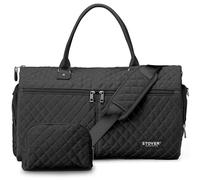 STOVER Convertible Garment Duffel Bag for Travel - Carry On Garment Bags with Toiletry Bag Large Weekender Bag for Women (Black)