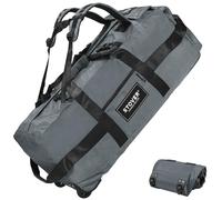 STOVER Rolling Duffel Bag with Wheels, Large Travel Duffle Bag, Collapsible with Backpack Shoulder Straps for Men Women, Grey, 80L