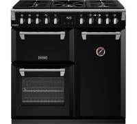 Stoves Richmond Deluxe 90cm Dual Fuel Range Cooker - Black - A Rated, Black