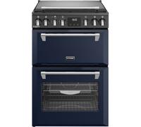 Stoves Richmond DX MRA 60DF 60cm Double Oven Dual Fuel Mini Range Cooker - Midnight Blue - A/A Rated, Blue