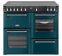 Stoves Richmond Deluxe 100Ei 100cm Electric Range Cooker with Induction Hob - Deep Marine - A Rated, Green