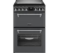 Stoves 60cm wide Double Oven Dual Fuel Richmond Deluxe Mini Range Cooker - Anthracite - A Rated, Grey