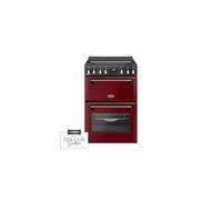 Stoves 60cm wide Double Oven Dual Fuel Richmond DX MRA 60DF Mini Range Cooker - Garnet Red - A