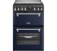 Stoves 60cm wide Double Oven Dual Fuel Richmond DX MRA 60DF Mini Range Cooker - Midnight Blue - A/A Rated