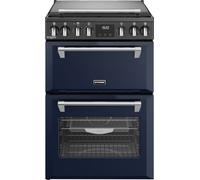 Stoves 60cm wide Double Oven Dual Fuel Richmond DX MRA 60DF Mini Range Cooker - Midnight Blue - A/A Rated