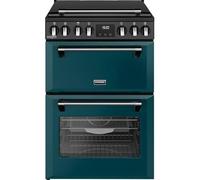 Stoves 60cm wide Double Oven Richmond DX MRA 60Ei RTY Mini Range Electric Cooker with Induction Hob - Deep Marine - A