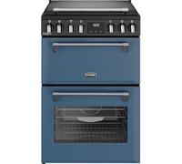 Stoves 60cm wide Double Oven Richmond DX MRA 60Ei RTY Mini Range Electric Cooker with Induction Hob - Twilight Blue - A