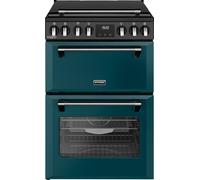 Stoves 60cm wide Double Oven Richmond DX MRA 60Ei RTY Mini Range Electric Cooker with Induction Hob - Deep Marine - A/A Rated, Green