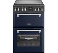 Stoves 60cm wide Double Oven Dual Fuel Richmond DX MRA 60DF Mini Range Cooker - Midnight Blue - A/A Rated