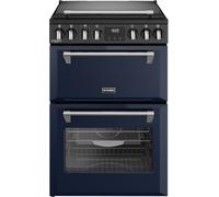 Stoves 60cm wide Double Oven Richmond DX MRA 60Ei RTY Mini Range Electric Cooker with Induction Hob - Midnight Blue - A/A Rated